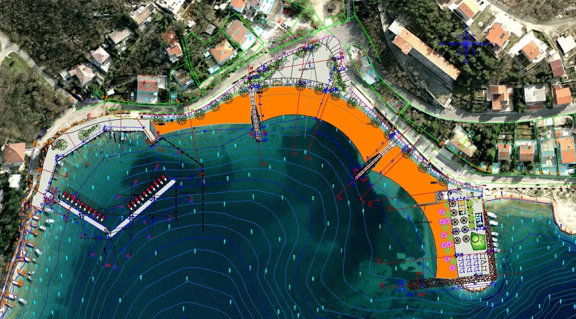 Uređenje plaže Jadranovo centar (Grabrova) i izgradnja privezišta — prikaz 1